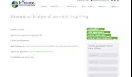 
							         American National product training - InSource								  
							    