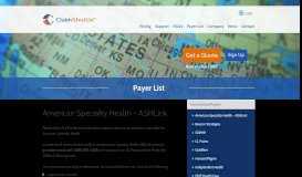 
							         American Specialty Health - ASHLink - ClaimShuttle								  
							    