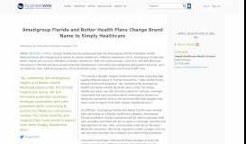 
							         Amerigroup Florida and Better Health Plans Change Brand Name to ...								  
							    
