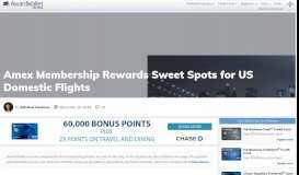 
							         Amex Membership Rewards Sweet Spots for US Domestic Flights ...								  
							    