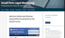 
							         Amicus Attorney Review: Unjustified Investment For Small Firms ...								  
							    