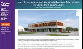 
							         Amiri Construction appointed to build Fareham College's new Civil ...								  
							    