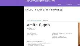 
							         Amita Gupta | The City College of New York								  
							    