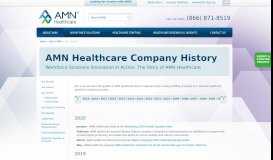 
							         AMN Healthcare History | Workforce Solutions Company								  
							    