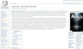 
							         Amnesia: The Dark Descent - Wikipedia								  
							    