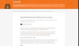 
							         Amplify Reading: Enabling Class Login | Amplify Help Center								  
							    