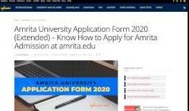 
							         Amrita University Application Form 2019 (Available) – Registration ...								  
							    