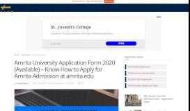 
							         Amrita University Application Form 2020 - AEEE 2020 Form ...								  
							    