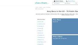 
							         Amy Baca Found - 76 Public Records - CheckThem.com								  
							    