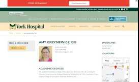 
							         Amy Grzysiewicz, DO | York Hospital								  
							    
