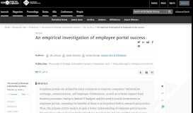
							         An empirical investigation of employee portal success								  
							    