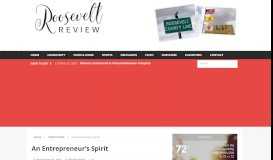 
							         An Entrepreneur's Spirit - The Roosevelt Review								  
							    