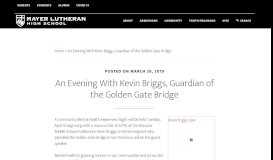 
							         An Evening With Kevin Briggs, Guardian of the Golden Gate Bridge ...								  
							    