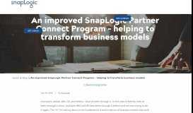 
							         An improved SnapLogic Partner Connect Program – helping to ...								  
							    