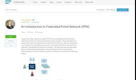 
							         An Introduction to Federated Portal Network (FPN) | SAP Blogs								  
							    