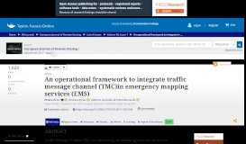 
							         An operational framework to integrate traffic message channel (TMC ...								  
							    