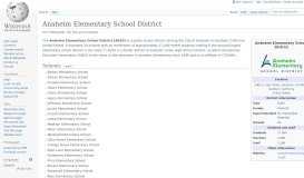 
							         Anaheim Elementary School District - Wikipedia								  
							    