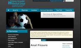 
							         Anal Fissure - Orthopedic and Sports Medicine Specialists - Annapolis ...								  
							    