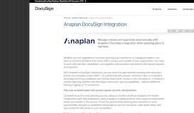 
							         Anaplan DocuSign Integration | DocuSign								  
							    