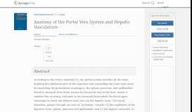 
							         Anatomy of the Portal Vein System and Hepatic Vasculature - Springer								  
							    