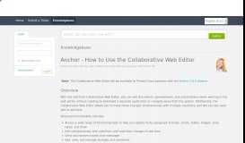 
							         Anchor - How to Use the Collaborative Web Editor - Powered by ...								  
							    