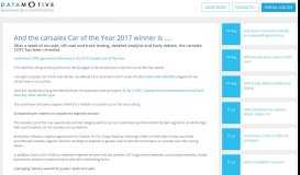 
							         And the carsales Car of the Year 2017 winner is …. - DataMotive Portal								  
							    