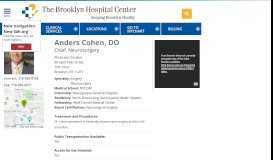 
							         Anders Cohen | The Brooklyn Hospital Center								  
							    