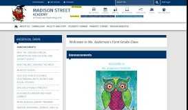 
							         ANDERSON, DAWN / Teacher Homepage - Madison Street Academy								  
							    