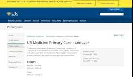
							         Andover - UR Medicine Primary Care - University of Rochester ...								  
							    