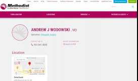 
							         Andrew J Wodowski, MD - Methodist Le Bonheur Healthcare								  
							    