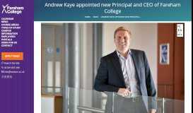 
							         Andrew Kaye appointed new Principal and CEO of Fareham College ...								  
							    