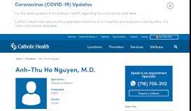 
							         Anh-Thu Ho Nguyen, M.D. | Catholic Health - The Right Way to Care								  
							    