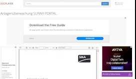 
							         Anlagenüberwachung SUNNY PORTAL - PDF - docplayer.org								  
							    