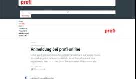 
							         Anmeldung bei profi online - Aktuelle Meldungen - profi.de								  
							    