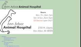 
							         Ann Arbor Animal Hospital | Veterinarian in Ann Arbor, Michigan								  
							    