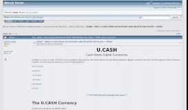 
							         [ANN] - [IBO] U.CASH OPEN AN ACCOUNT AND RECEIVE 500 UCASH + MORE ...								  
							    