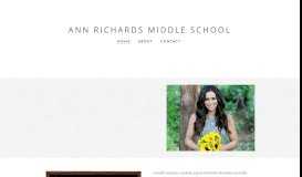 
							         ANN RICHARDS MIDDLE SCHOOL - Home								  
							    