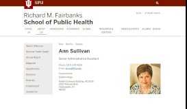 
							         Ann Sullivan - Richard M. Fairbanks School of Public Health - iupui								  
							    