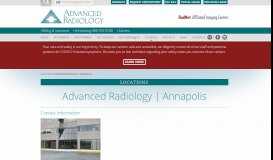 
							         Annapolis | MD | Advanced Radiology								  
							    