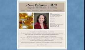 
							         Anne Coleman, M.D.								  
							    
