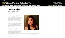 
							         Anne Kim | USC Glorya Kaufman School of Dance								  
							    