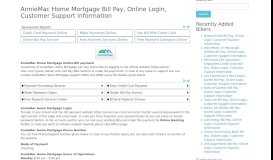 
							         AnnieMac Home Mortgage Bill Pay, Online Login, Customer ...								  
							    