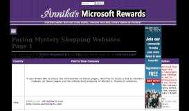 
							         Annika's - Paying Mystery Shopping Page 1								  
							    