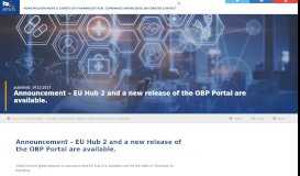 
							         Announcement – EU Hub 2 and a new release of the OBP Portal are ...								  
							    