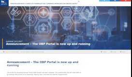 
							         Announcement – The OBP Portal is now up and running : EMVO								  
							    