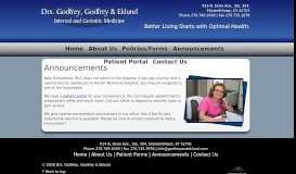 
							         Announcements - Drs. Godfrey, Godfrey & Eklund | Internal Medicine ...								  
							    