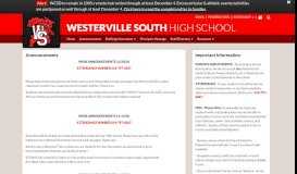 
							         Announcements - Westerville South High School								  
							    