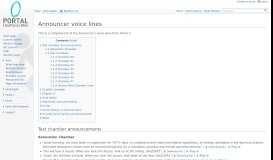 
							         Announcer voice lines - Portal Wiki								  
							    