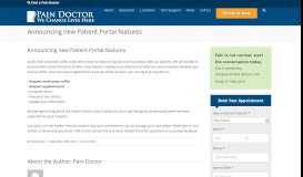 
							         Announcing new Patient Portal features - Pain Doctor								  
							    