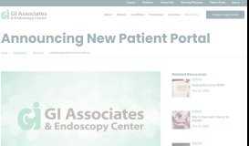 
							         Announcing New Patient Portal | GI Associates								  
							    